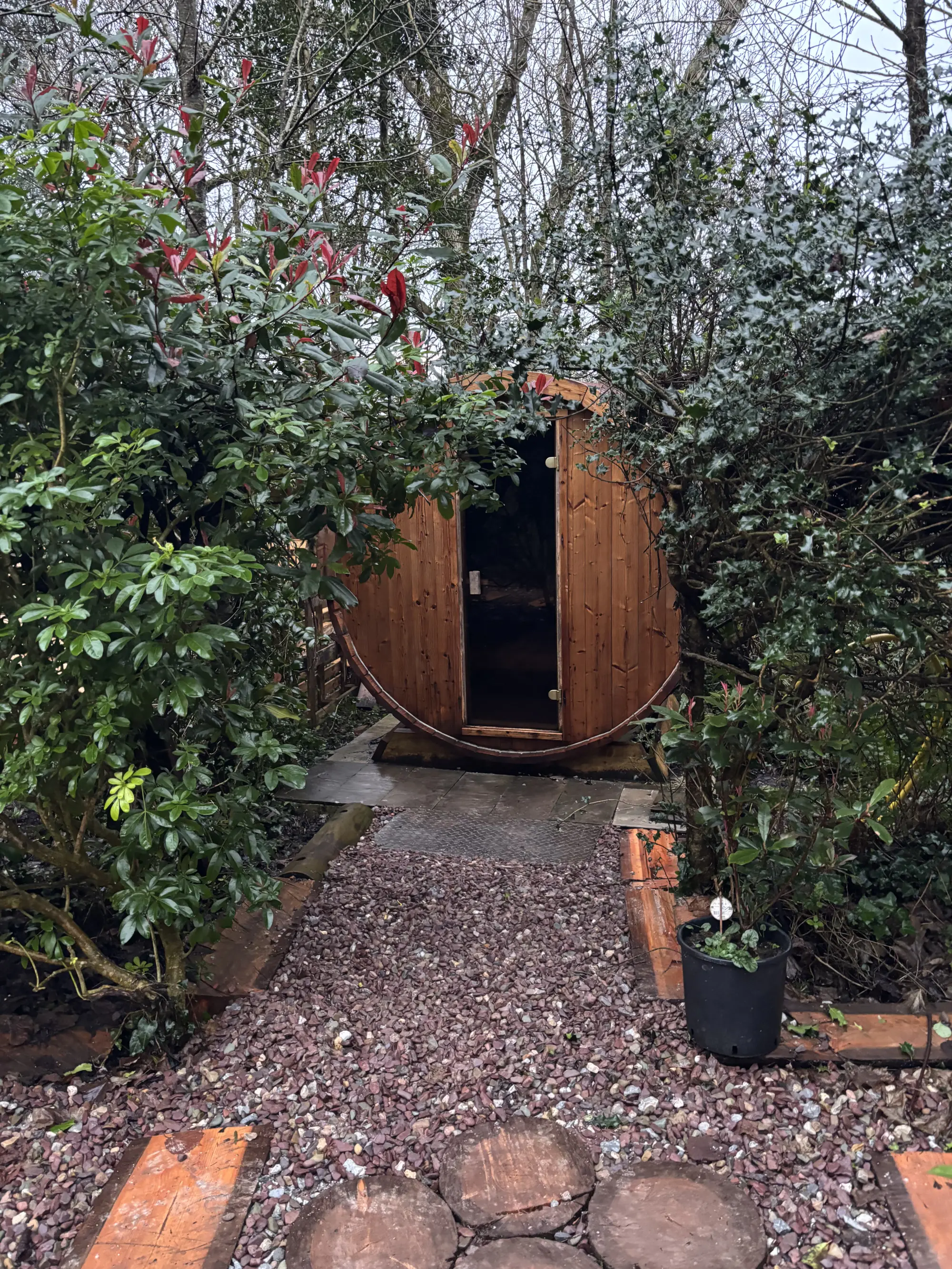 Sauna in area privata immersa nel bosco